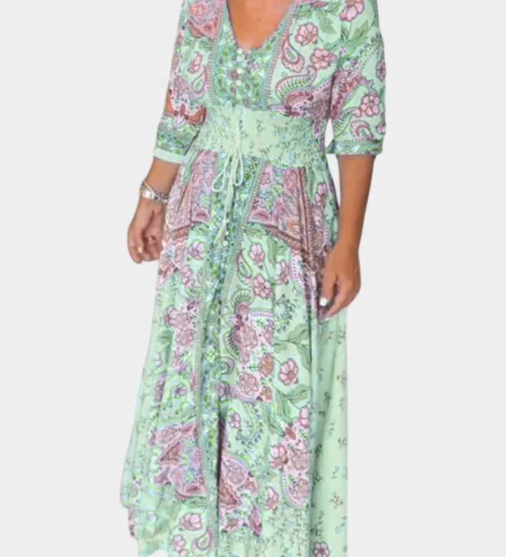 Robe d'été décontractée Dunya avec décolleté en V