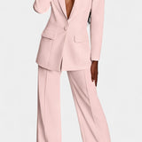 Ensemble Blazer Ajusté Marnie et Pantalon Large