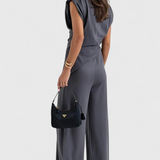 Ensemble Sofia asymétrique avec épaules drapées
