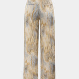Pantalons droits taille haute Inna avec imprimé marbré