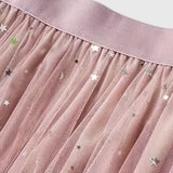 Jupe Colette en Sequins avec Ourlet Volant et Taille Haute