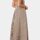 Robe Convertible Rose Froissée avec Charme de Nuit