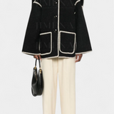 Manteau Pauline à coupe ample avec écharpe frangée intégrée