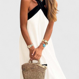 Robe Edith avec Décolleté Croisé et Dos Nu