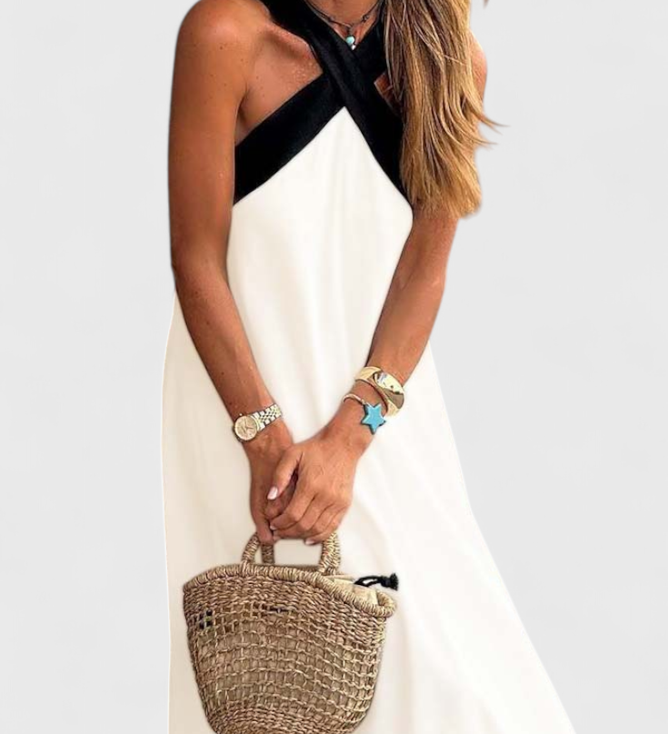 Robe Edith avec Décolleté Croisé et Dos Nu
