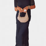 Robe Balbina en Deux Pièces avec Col Bateau et Détails Découpés