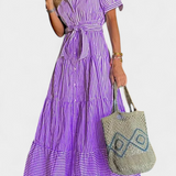 Robe Chemise Longue Rayée Maya avec Ceinture