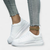 Baskets en cuir blanc