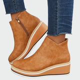 Rebeca | Bottines orthopédiques en cuir noir avec talon compensé