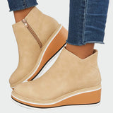 Rebeca | Bottines orthopédiques en cuir noir avec talon compensé