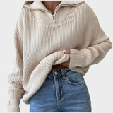 Eliana™ | Pull Tricot Col Montant avec Zip