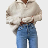 Eliana™ | Pull Tricot Col Montant avec Zip
