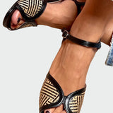 Sandales Élégantes Tissées à la Main Sára avec Boucles Confortables