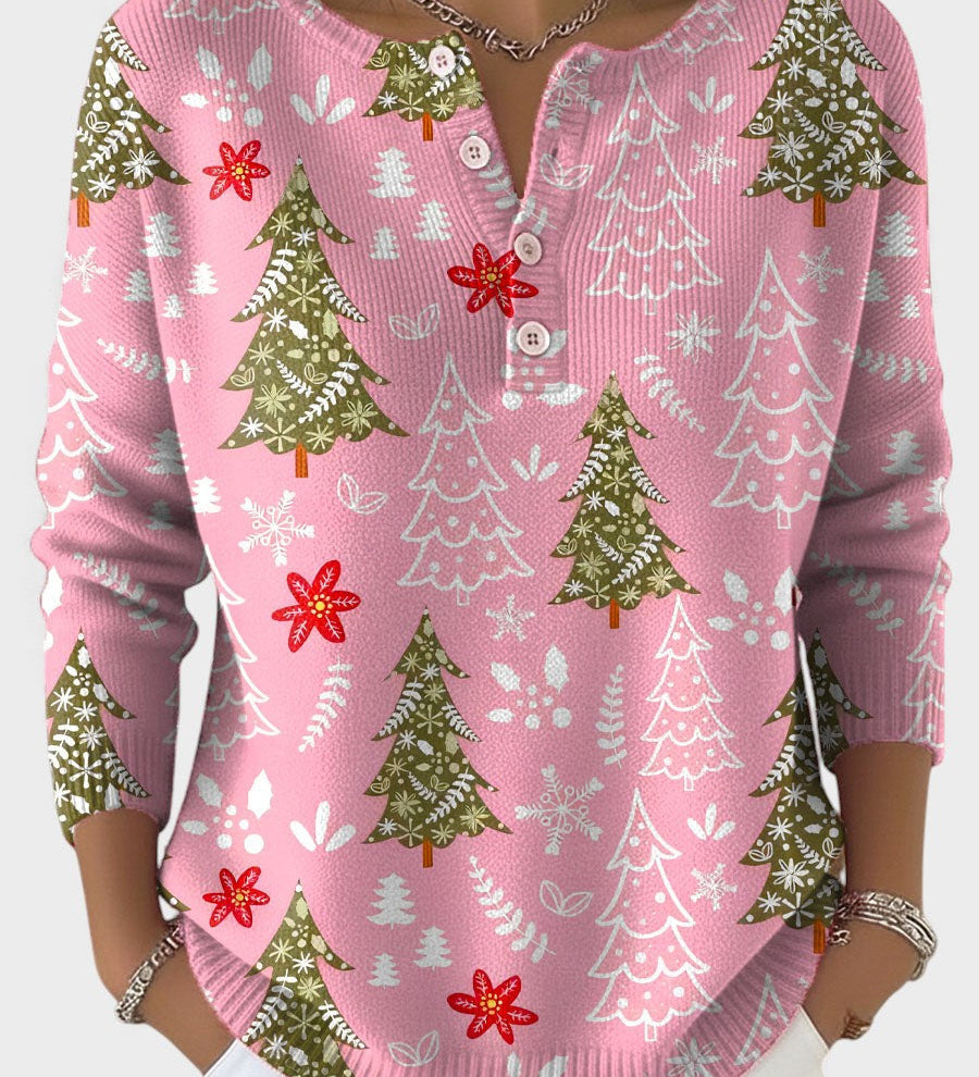 Sofía™ | Pull de Noël avec Boutons Décoratifs