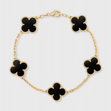 Bracelet en plaqué or avec motif de trèfle et élégance