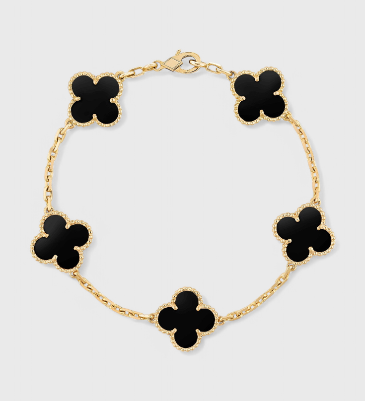 Bracelet en plaqué or avec motif de trèfle et élégance