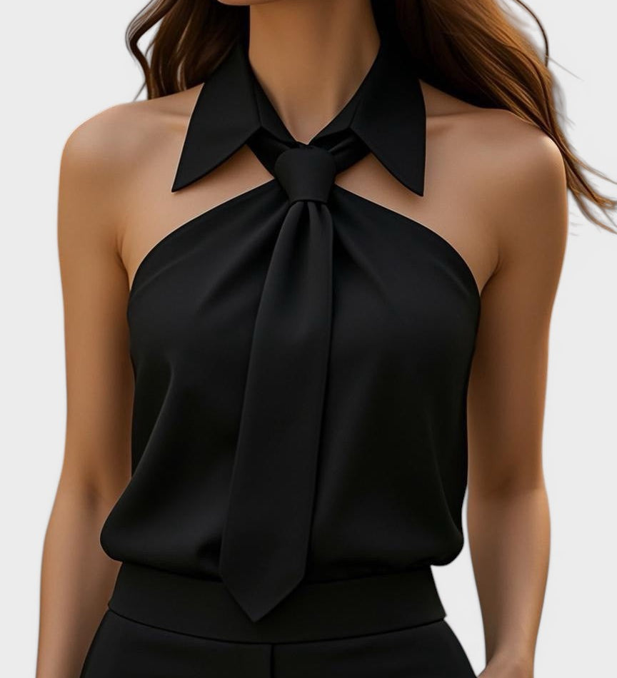 Lucía™ | Blouse Halter Élégante