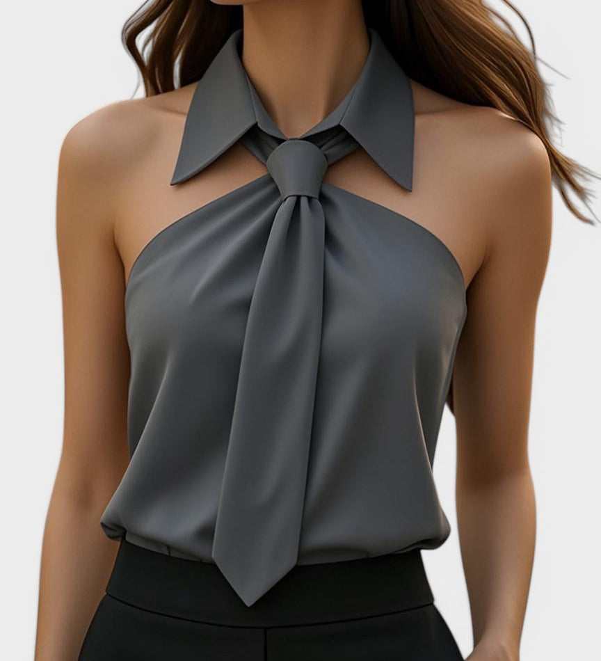 Lucía™ | Blouse Halter Élégante
