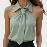 Lucía™ | Blouse Halter Élégante