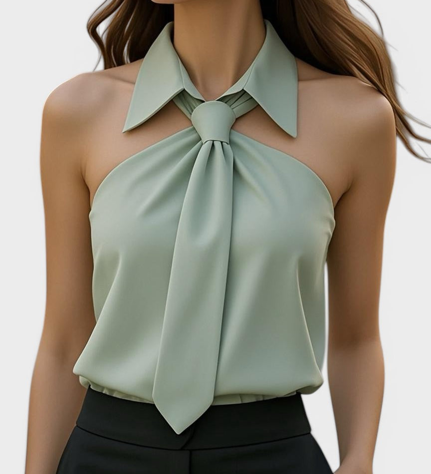 Lucía™ | Blouse Halter Élégante