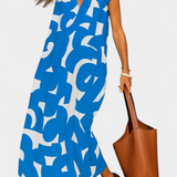 Robe décontractée Asela avec décolleté en V et imprimé mixte