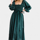 Robe Petra à Deux Niveaux avec Corsage Froncé et Manches Bouffantes