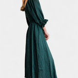 Robe Petra à Deux Niveaux avec Corsage Froncé et Manches Bouffantes