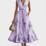 Ariadna™ | Robe Plissée Florale Élégante