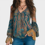 Carla™ | Élégante Blouse en Chiffon Bohème