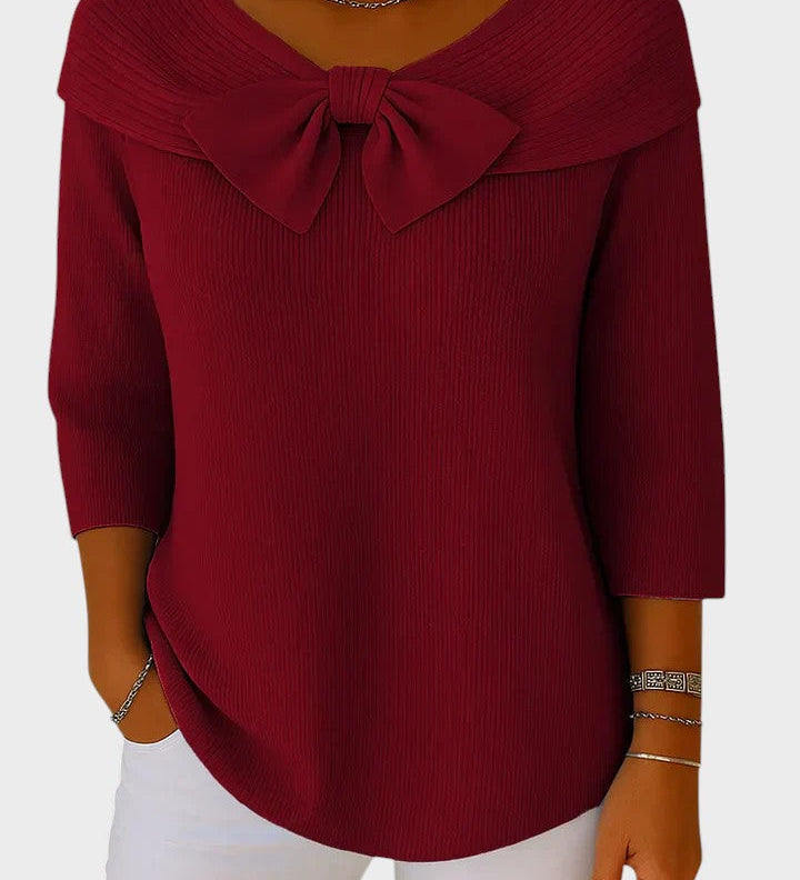 Catalina™ | Pull Femme avec Nœud et Col Rond