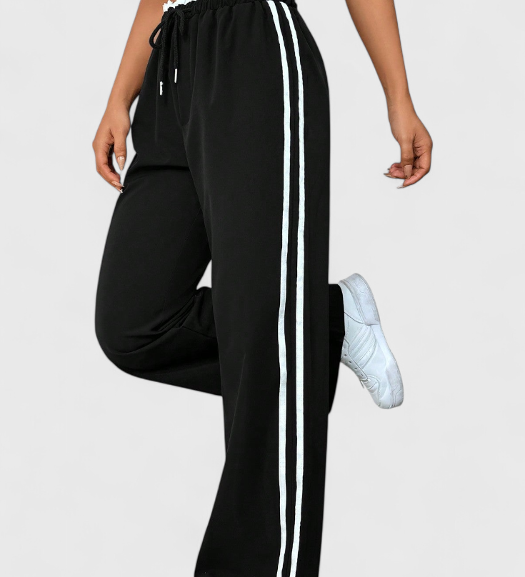Pantalons de sport Alanys à jambes larges avec détails sur les côtés