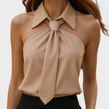 Lucía™ | Blouse Halter Élégante