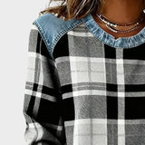 Marta™ | Sweatshirt avec Patches à Carreaux