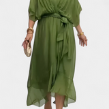 Robe Longue Luisa avec Décolleté en V et Coupe Flottante
