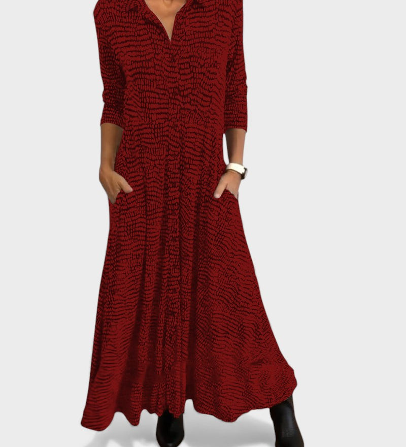 Julia™ | Robe Chemise Maxi Fluide
