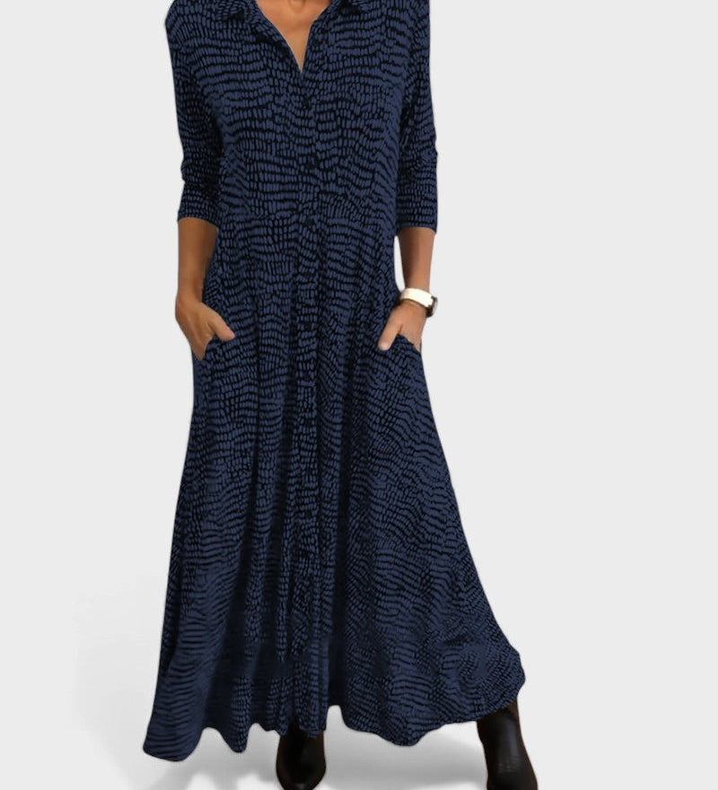 Julia™ | Robe Chemise Maxi Fluide