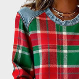 Marta™ | Sweatshirt avec Patches à Carreaux