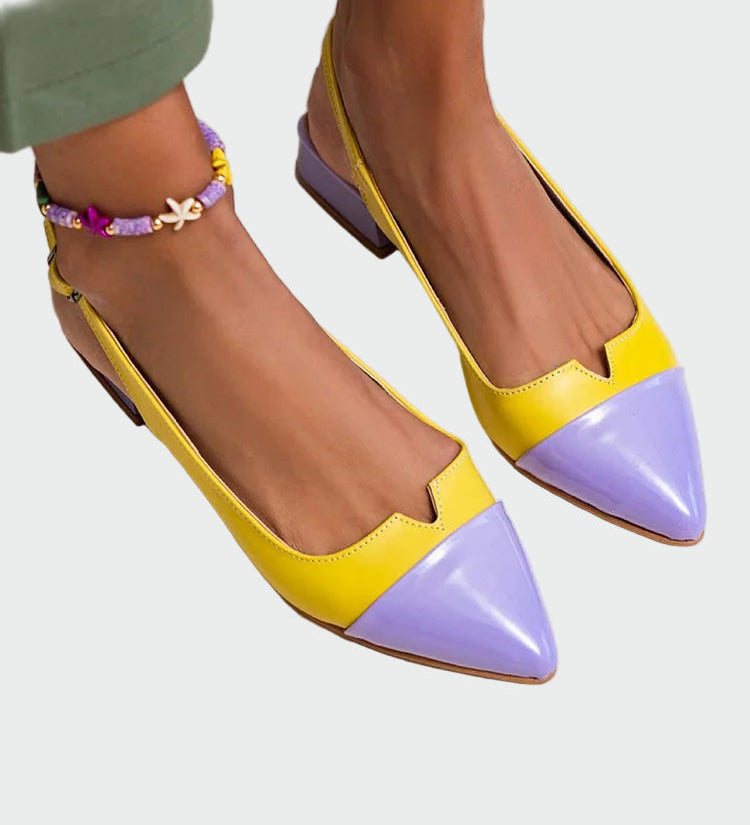 Karolína Ballerines Élégantes à Bout Pointu avec Sangle Arrière