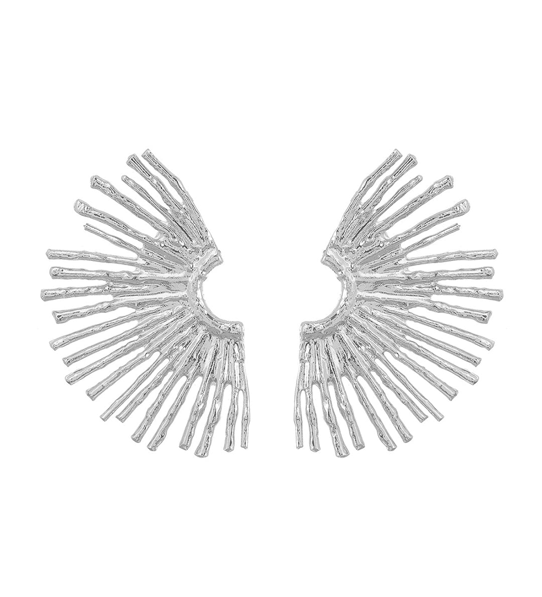 Boucles d'oreilles en métal avec bord ondulé