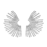 Boucles d'oreilles en métal avec bord ondulé