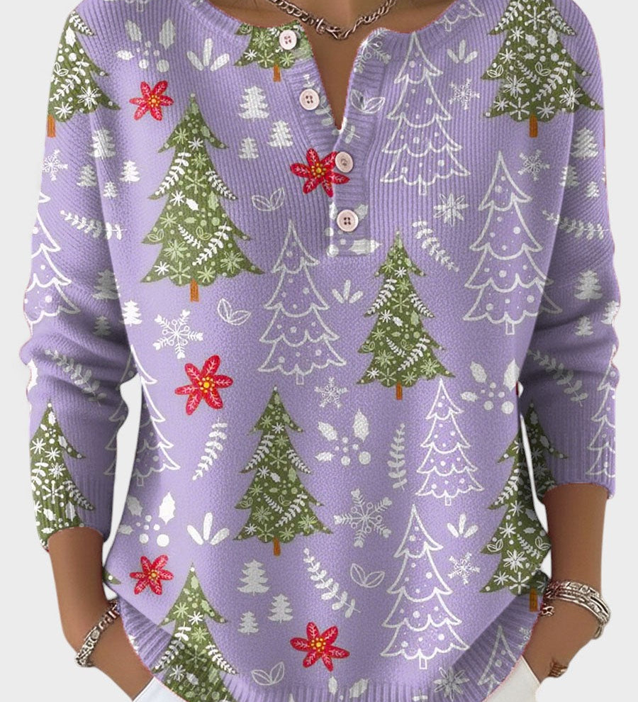 Sofía™ | Pull de Noël avec Boutons Décoratifs