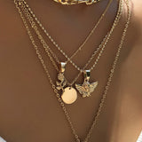 Collier superposé Rose et Ange