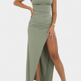 Robe Viveka avec Nœud au Dos et Confort Élastique