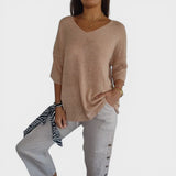 Rosa™ | Haut en Tricot Uni avec Décolleté en V