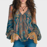 Carla™ | Élégante Blouse en Chiffon Bohème