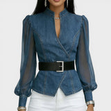Lucía™ | Haut en Denim Élégant
