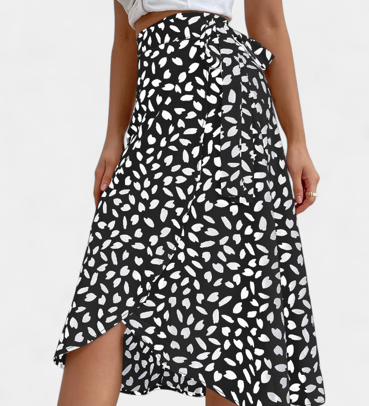 Jupe portefeuille boho Camila avec imprimé asymétrique