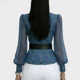Lucía™ | Haut en Denim Élégant