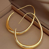 Boucles d'Oreilles Métalliques Ovales