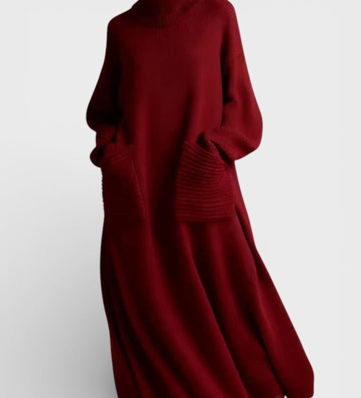 Elena™ | Robe Tricotée à Col Montant